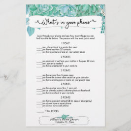 Flyer Adivinha quem + jogos telefônicos, suculenta noiva