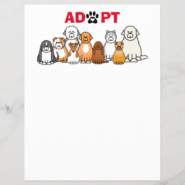 Flyer Adotar um texto para animais de estimação com anim (Frente)