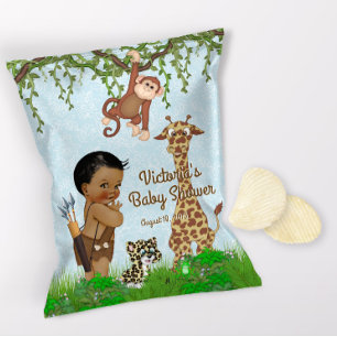 Flyer African Boy Safari Baby Shower Chip Bag Wrapper