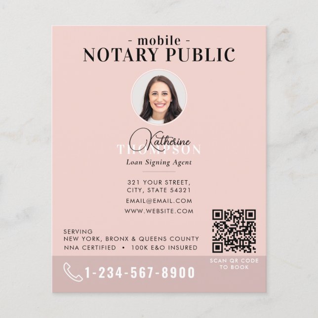 Flyer Agente de Assinatura Notarial Código QR de Foto Ro (Frente)