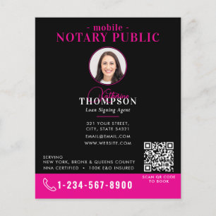 Flyer Agente de Assinatura Notarial Código QR Foto Preto