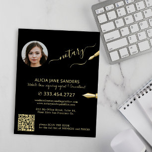 Flyer Agente de assinatura notarial de foto moderna QR d