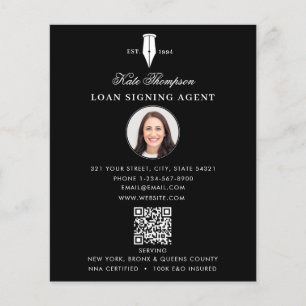 Flyer Agente de Assinatura Notarial Foto Código QR Pret
