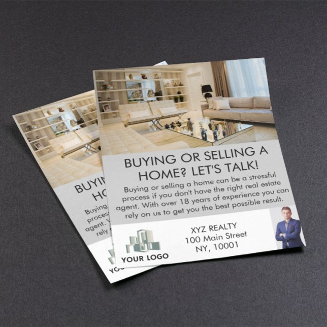 Flyer Agente de Imóveis Profissional Moderno Personaliza (real estate marketing flyer)