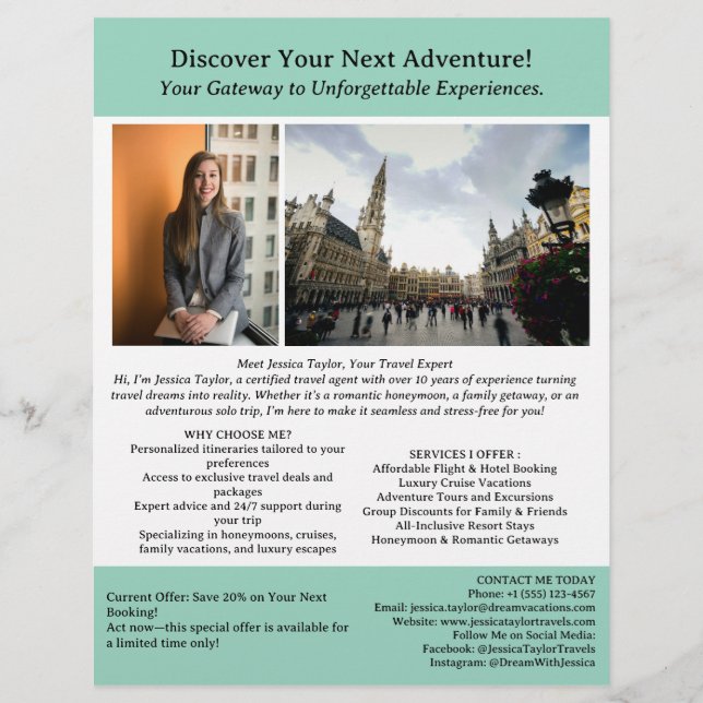 Flyer Agente de Viagens Moderno  (Frente)