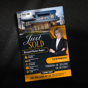 Flyer Agente Imobiliário Vendeu Propriedade Amarela Mode