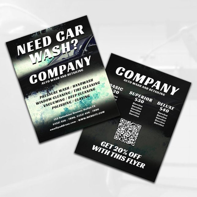 Flyer Água de carro espirrando automotivo  (Criador carregado)