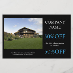 Flyer Ajardinar da construção da carpintaria da