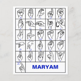 Flyer Alfabeto em Língua de Sinais Americana, Aprender M