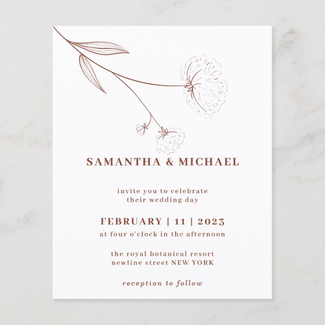 Flyer Algodão Flor Outono Terracota Indie orçamento (Frente)