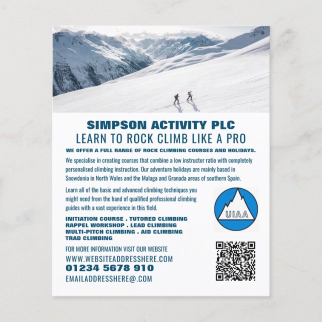 Flyer Alpinismo alpino, subindo e subindo (Frente)