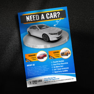 Flyer Aluguel de Carros de Luxo Modernos Automóvel Veícu