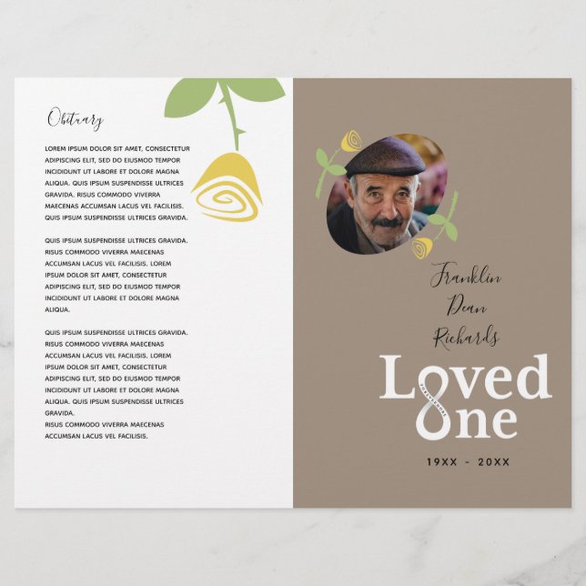 Flyer Amado Um Programa de Serviço Memorial Rose Bud Ama (Frente)