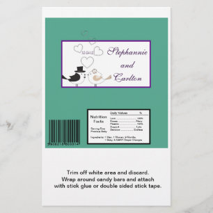 Flyer Amar Pássaros Teal/Purple Weding Candy Wrapper