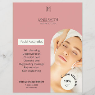 Flyer Amara Elegant Dusty Rose Aesthetic Clinic Sticke