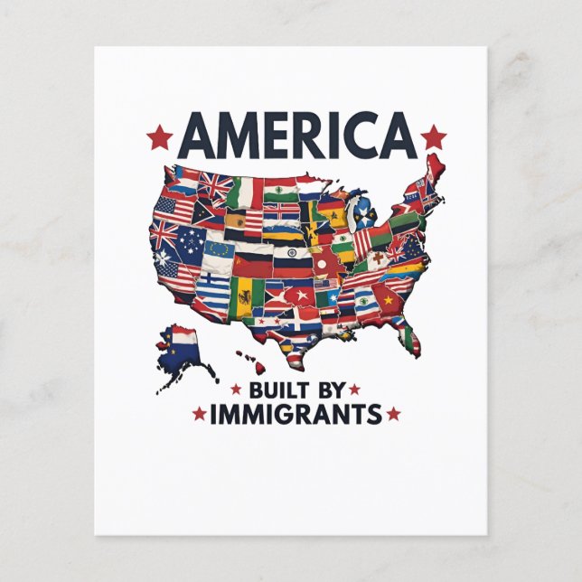 Flyer Americano Construído por Imigrantes Patriótico Ame (Frente)