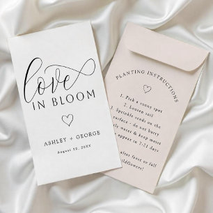 Flyer Amor em Flor • Envelope de Favor com Pacote de Sem