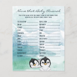 Flyer Amor Pinguins Bebê Jogo Nome Animal
