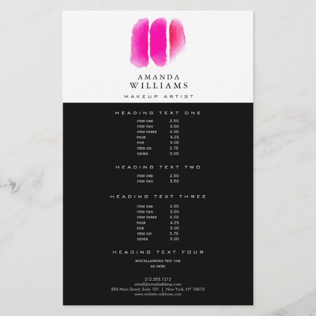 Flyer Amostras de Artista de Maqueamento por Aquarela Ro (Frente)