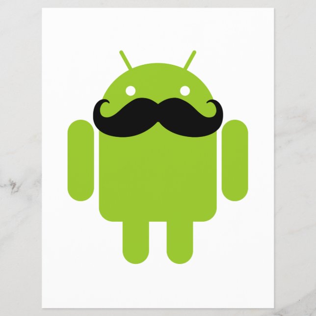Flyer Android Robot Mustache (Frente)