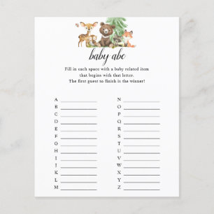 Flyer Animais da Floresta Bebê Chá ABC