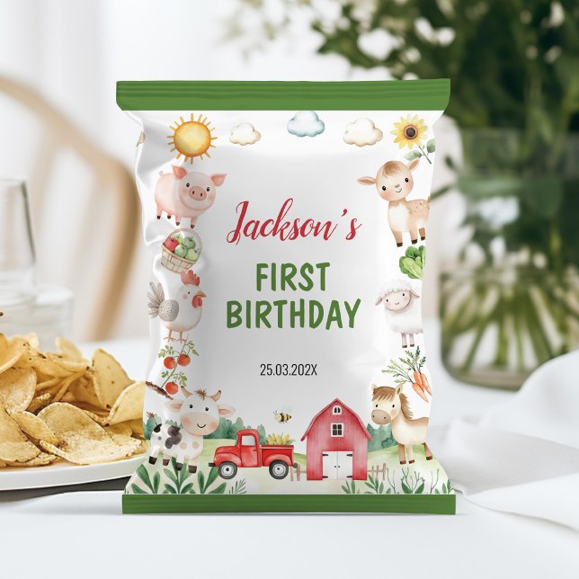 Flyer Animais de Exploração Barnyard Amarrocada Chip Bag (Criador carregado)