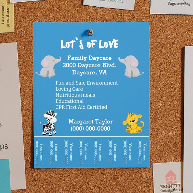 Flyer Animais Safari: Cute Chilcare (Criador carregado)