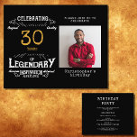 Flyer aniversário de 30 anos Legendário Retro Dourado Pr<br><div class="desc">Celebre a idade ouro da vida de seu amado com este aniversário de 30 anos de convite! Com um design de estilo vintage, este convite será a forma perfeita de comemorar a 30. Personalize com uma foto especial do seu amado e sua própria mensagem especial, e deixe seus hóspedes saberem...</div>