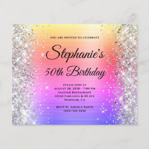 Flyer Aniversário de 50 anos com Monograma em Folha de C