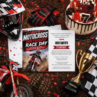 Flyer Aniversário de corrida de motocross de meninos de