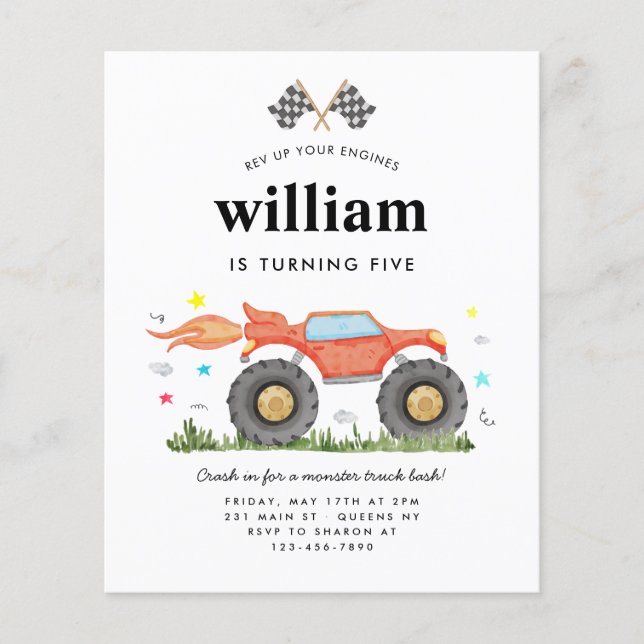 Flyer Aniversário de criança de Sinalizadores de Raça de (Frente)