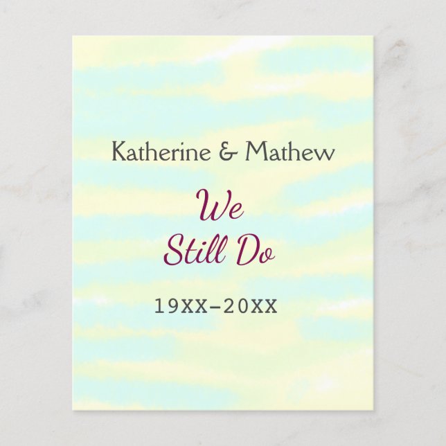 Flyer Aniversário de renovação de Vow do greenpastel ama (Frente)