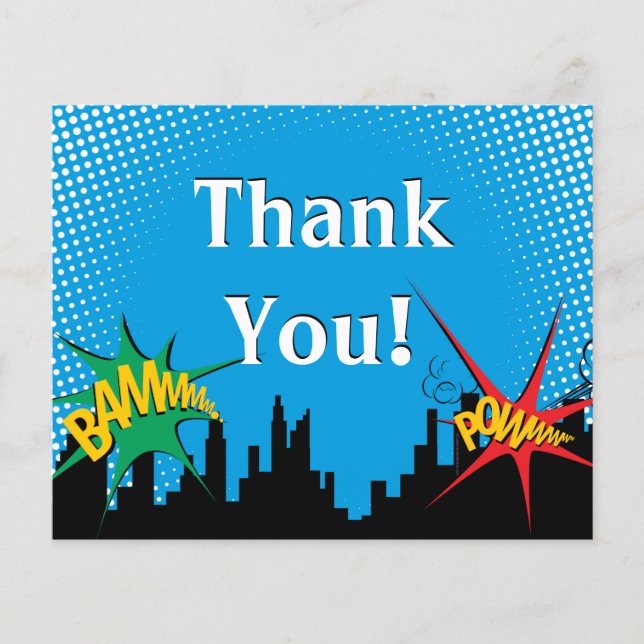 Flyer Aniversário do Colorido Super Herói Comic Boy Obri (Frente)