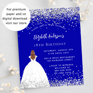 Flyer Aniversário do convite para o orçamento do vestido
