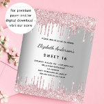 Flyer Aniversário do orçamento cor-de-rosa-prata<br><div class="desc">Por favor, note que este convite está no papel de folheto e é muito fino. Os envelopes não estão incluídos. Para convites mais espessos (mesmo design) visite nossa loja. Um convite moderno, na moda e glamouroso para uma doce festa de aniversário 16, 16 (ou qualquer idade). Um fundo com aparência...</div>