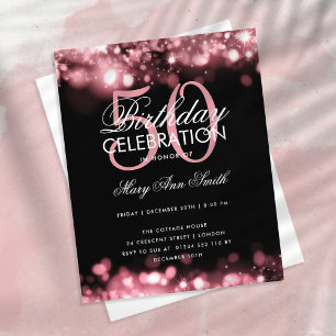 Flyer Aniversário do Orçamento Luzes de Glam Douradas El