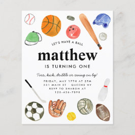 Flyer Aniversário do Time das Bolas de Esportes Baratos