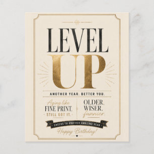 Flyer Aniversário engraçado para amigos – Nível de idade