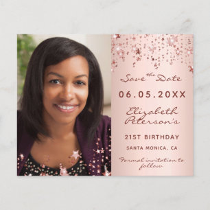 Flyer Aniversário rosa escamotear orçamento de foto Sa