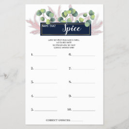 Flyer Anote que Spice PampasGrass BridalShower Game Card