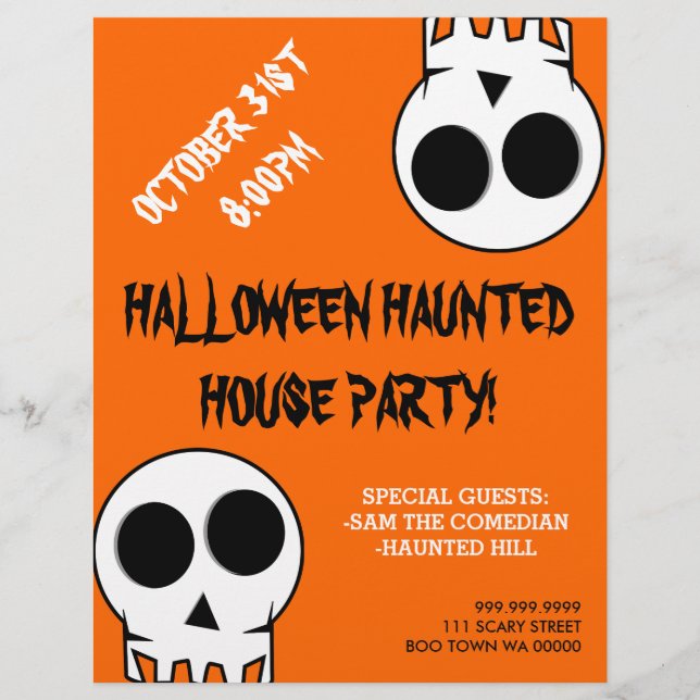 Flyer Anunciante do Halloween Hauneen House Party (Frente)