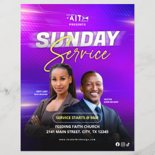 Flyer Anúncio da Igreja no Culto de Domingo