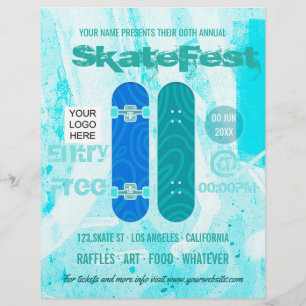 Flyer Anúncio de evento de skate adicione foto e logotip