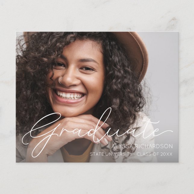 Flyer Anúncio de Graduação de Foto do Método de Script O (Frente)