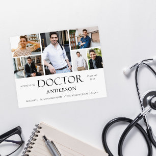 Flyer Anúncio de Graduação de Foto do Nome do Médico