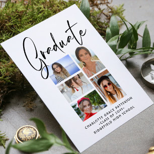 Flyer Anúncio de Graduação Elegante e Multi-Foto com Orç