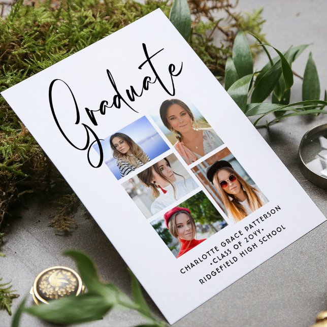 Flyer Anúncio de Graduação Elegante e Multi-Foto com Orç (Criador carregado)