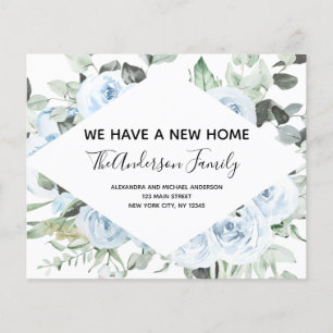 Flyer Anúncio de Movimentação Floral Azul Dusty