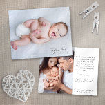 Flyer Anúncio de nascimento do nome da caligrafia fotogr<br><div class="desc">Um novo e moderno cartões de agradecimentos para bebês</div>