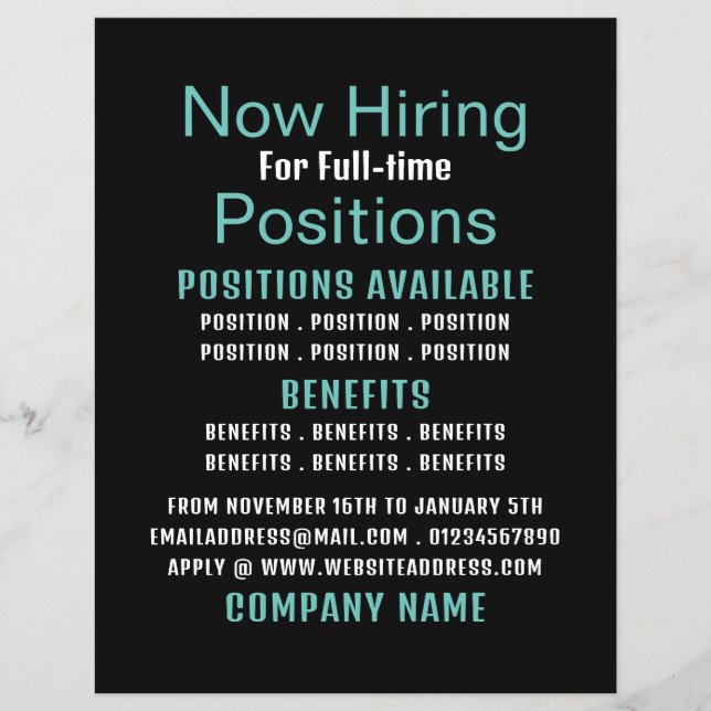 Flyer Anúncio de recrutamento de vagas de na moda empreg (Frente)